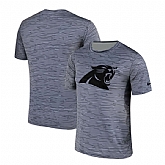 Carolina Panthers Nike Gray Black Striped Logo Performance T-Shirt,baseball caps,new era cap wholesale,wholesale hats